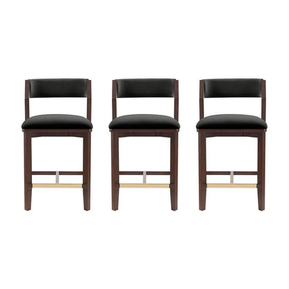 Manhattan Comfort - Patricia Counter Stool  in Black - Set of 3 - 3-CS023-BK veiw 1