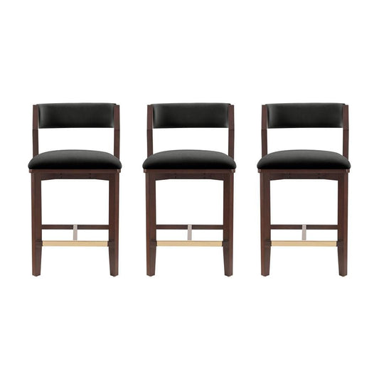 Manhattan Comfort - Patricia Counter Stool  in Black - Set of 3 - 3-CS023-BK veiw 1