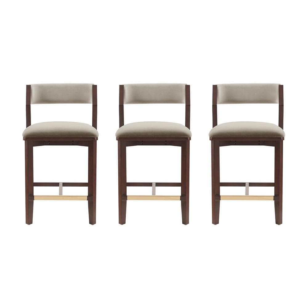 Manhattan Comfort - Patricia Counter Stool  in Linen - Set of 3 - 3-CS023-LN veiw 1