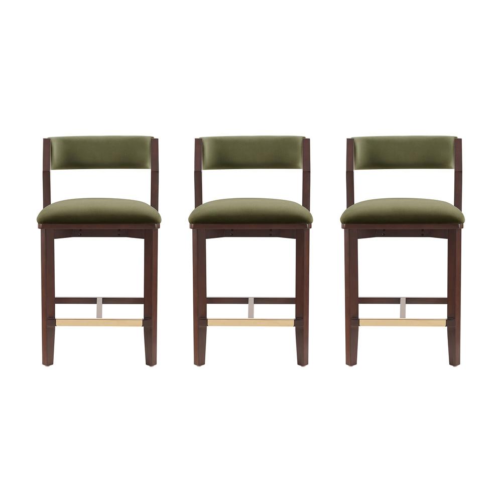 Manhattan Comfort - Patricia Counter Stool  in Turtle Green - Set of 3 - 3-CS023-GR veiw 1
