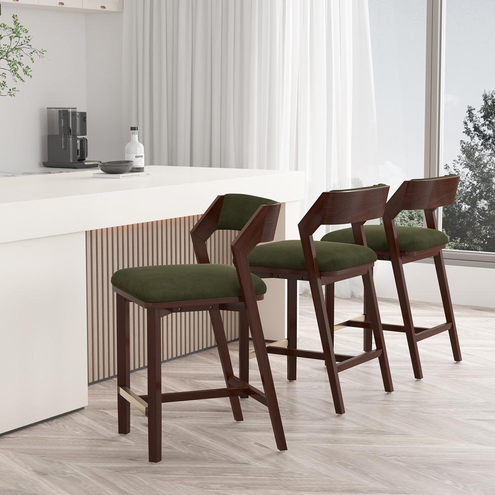 Manhattan Comfort - Patricia Counter Stool  in Turtle Green - Set of 3 - 3-CS023-GR veiw 8