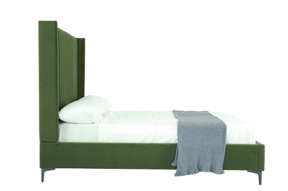 Manhattan Comfort - Promenade Velvet Full- Size Bed with Metal Legs in Moss Green - BD010-FL-MG veiw 3