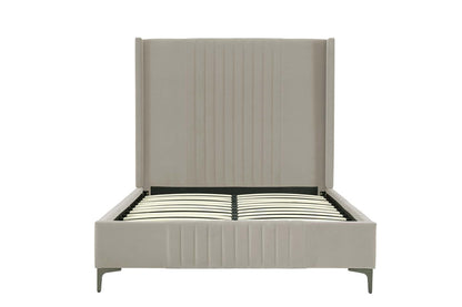 Manhattan Comfort - Promenade Velvet Full- Size Bed with Metal Legs in Rustic Taupe - BD010-FL-RT veiw 4