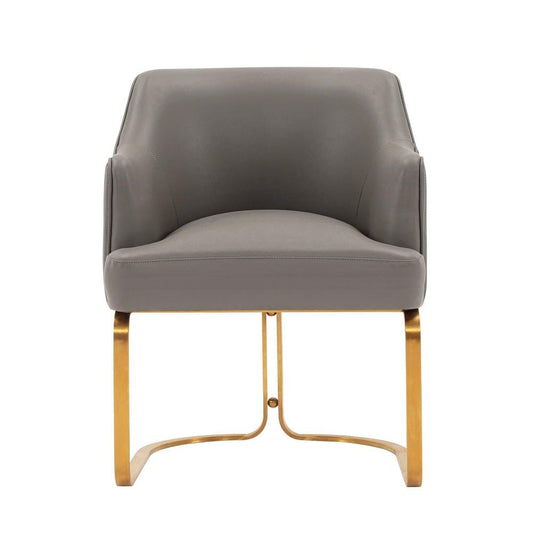 Manhattan Comfort - Raya Leatherette Dining Chair with Beech Wood Legs in Walnut and Camal  - DC082-CL veiw 1