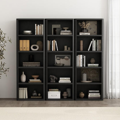 Manhattan Comfort - Rivington 28in Open Bookcase in Black (5-Shelf) - Set of 3 - 3-BC003-BK veiw 8