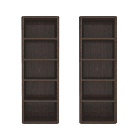 Manhattan Comfort - Rivington 28in Open Bookcase in Dark Walnut (5-Shelf) - Set of 2 - 2-BC003-BR veiw 1