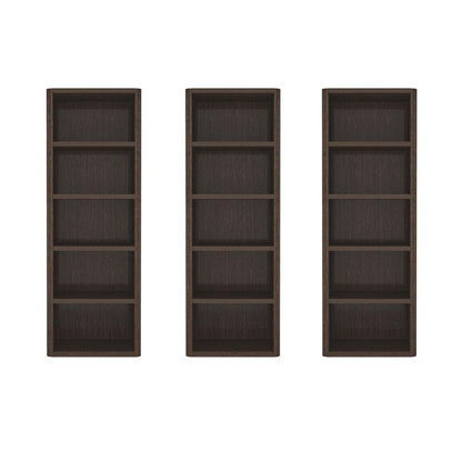 Manhattan Comfort - Rivington 28in Open Bookcase in Dark Walnut (5-Shelf) - Set of 3 - 3-BC003-BR veiw 1
