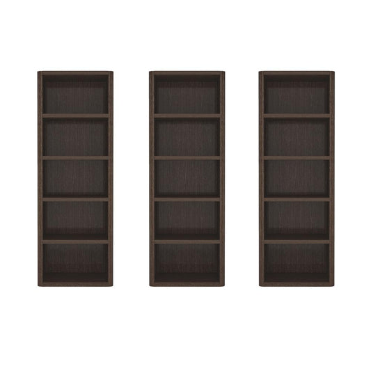 Manhattan Comfort - Rivington 28in Open Bookcase in Dark Walnut (5-Shelf) - Set of 3 - 3-BC003-BR veiw 1