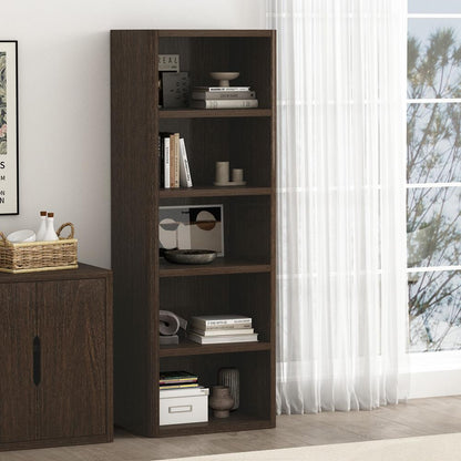 Manhattan Comfort - Rivington 28in Open Bookcase in Dark Walnut (5-Shelf) - BC003-BR veiw 8