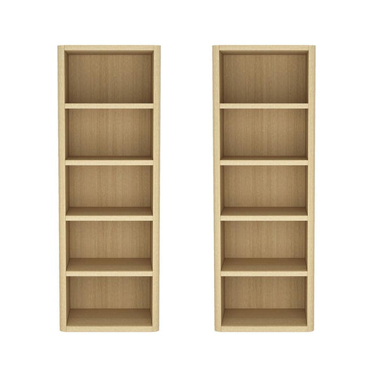 Manhattan Comfort - Rivington 28in Open Bookcase in Natural Oak (5-Shelf) - Set of 2 - 2-BC003-NA veiw 1