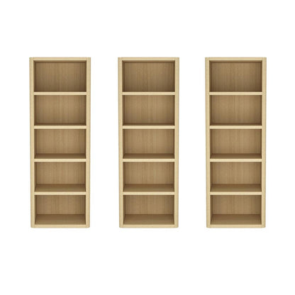 Manhattan Comfort - Rivington 28in Open Bookcase in Natural Oak (5-Shelf) - Set of 3 - 3-BC003-NA veiw 1