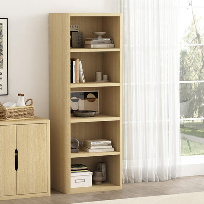 Manhattan Comfort - Rivington 28in Open Bookcase in Natural Oak (5-Shelf) - BC003-NA veiw 8
