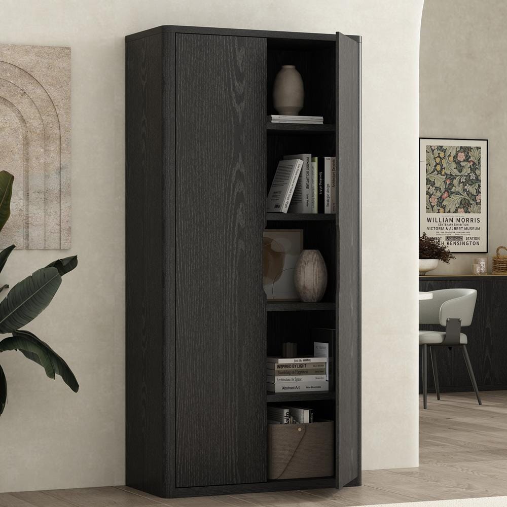 Manhattan Comfort - Rivington 38in Bookcase Cabinet in Black (5-Shelf) - BC004-BK veiw 7