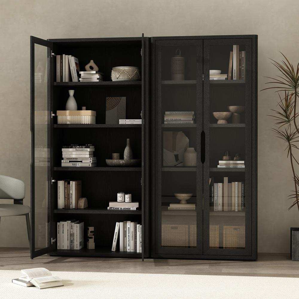 Manhattan Comfort - Rivington 38in Bookcase Cabinet in Black (5-Shelf) - Set of 2 - 2-BC005-BK veiw 7