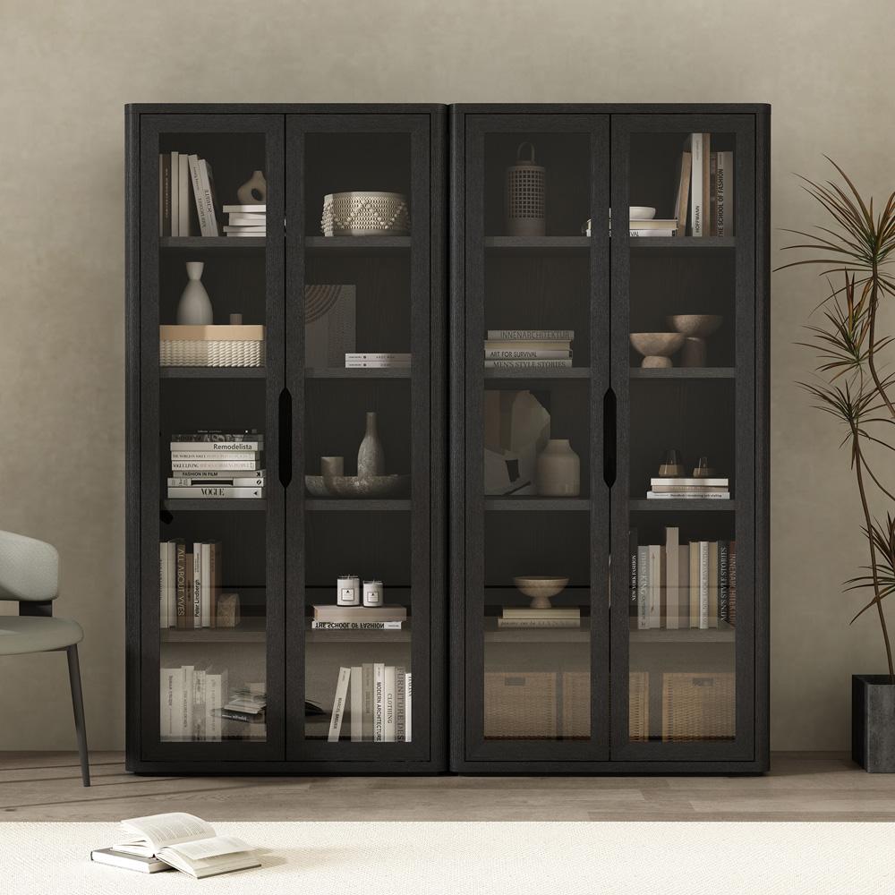Manhattan Comfort - Rivington 38in Bookcase Cabinet in Black (5-Shelf) - Set of 2 - 2-BC005-BK veiw 8