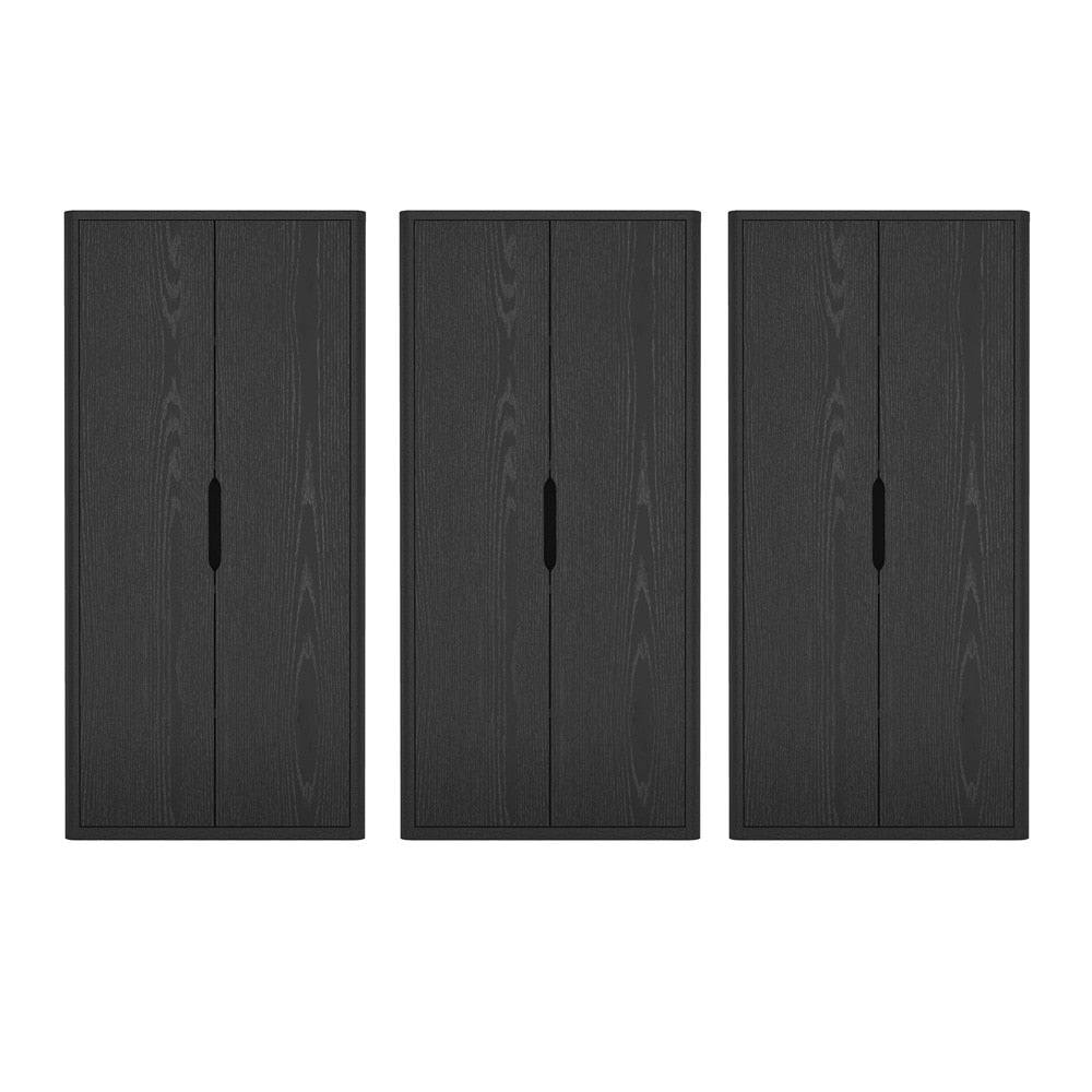 Manhattan Comfort - Rivington 38in Bookcase Cabinet in Black (5-Shelf) - Set of 3 - 3-BC004-BK veiw 1