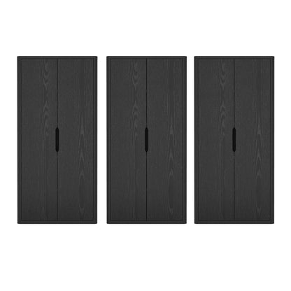 Manhattan Comfort - Rivington 38in Bookcase Cabinet in Black (5-Shelf) - Set of 3 - 3-BC004-BK veiw 1