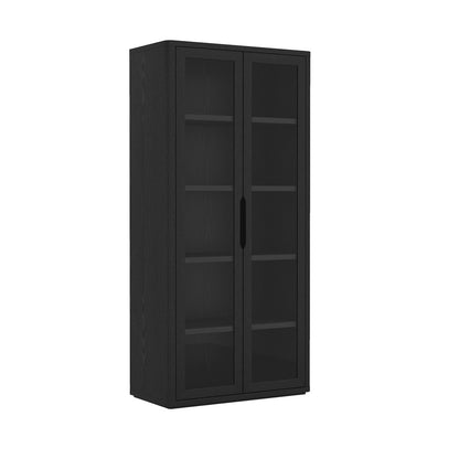Manhattan Comfort - Rivington 38in Bookcase Cabinet in Black (5-Shelf) - Set of 3 - 3-BC005-BK veiw 2