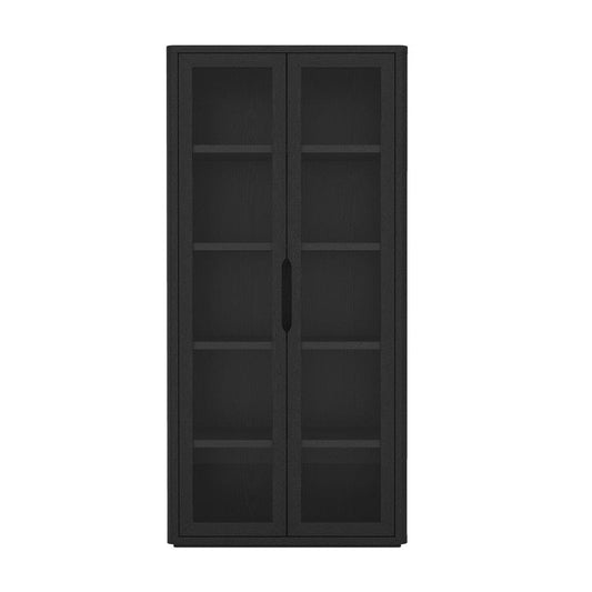Manhattan Comfort - Rivington 38in Bookcase Cabinet in Black (5-Shelf) - BC005-BK veiw 1