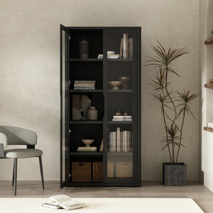 Manhattan Comfort - Rivington 38in Bookcase Cabinet in Black (5-Shelf) - BC005-BK veiw 7