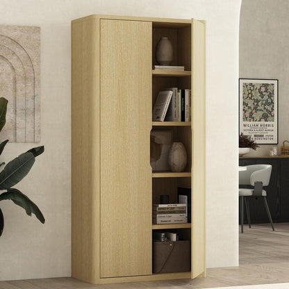 Manhattan Comfort - Rivington 38in Bookcase Cabinet in Natural Oak (5-Shelf) - BC004-NA veiw 7