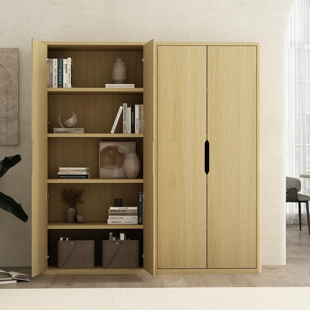 Manhattan Comfort - Rivington 38in Bookcase Cabinet in Natural Oak (5-Shelf) - Set of 2 - 2-BC004-NA veiw 7