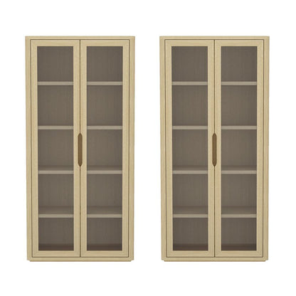 Manhattan Comfort - Rivington 38in Bookcase Cabinet in Natural Oak (5-Shelf) - Set of 2 - 2-BC005-NA veiw 1