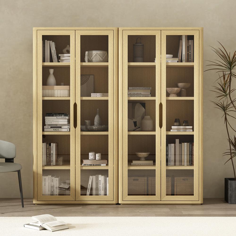 Manhattan Comfort - Rivington 38in Bookcase Cabinet in Natural Oak (5-Shelf) - Set of 2 - 2-BC005-NA veiw 8