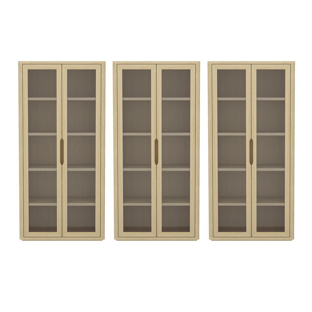 Manhattan Comfort - Rivington 38in Bookcase Cabinet in Natural Oak (5-Shelf) - Set of 3 - 3-BC005-NA veiw 1