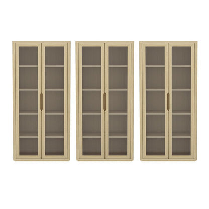 Manhattan Comfort - Rivington 38in Bookcase Cabinet in Natural Oak (5-Shelf) - Set of 3 - 3-BC005-NA veiw 1