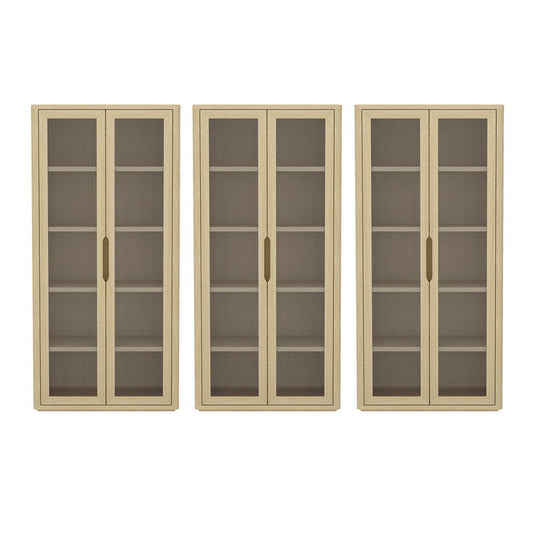 Manhattan Comfort - Rivington 38in Bookcase Cabinet in Natural Oak (5-Shelf) - Set of 3 - 3-BC005-NA veiw 1