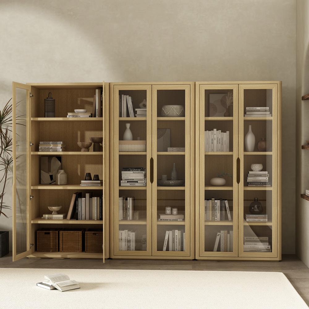 Manhattan Comfort - Rivington 38in Bookcase Cabinet in Natural Oak (5-Shelf) - Set of 3 - 3-BC005-NA veiw 7
