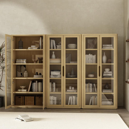Manhattan Comfort - Rivington 38in Bookcase Cabinet in Natural Oak (5-Shelf) - Set of 3 - 3-BC005-NA veiw 7