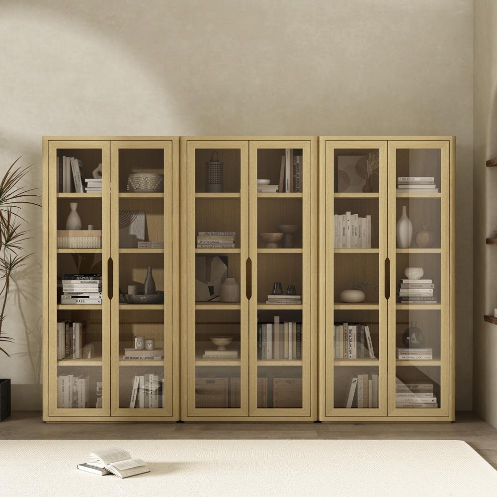Manhattan Comfort - Rivington 38in Bookcase Cabinet in Natural Oak (5-Shelf) - Set of 3 - 3-BC005-NA veiw 8