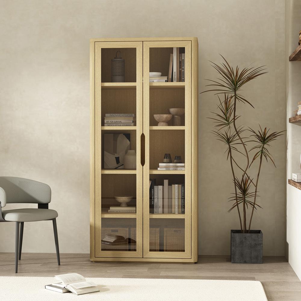 Manhattan Comfort - Rivington 38in Bookcase Cabinet in Natural Oak (5-Shelf) - BC005-NA veiw 8