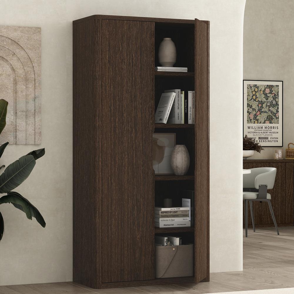 Manhattan Comfort - Rivington 38in Bookcase Cabinet in Walnut (5-Shelf) - BC004-BR veiw 7
