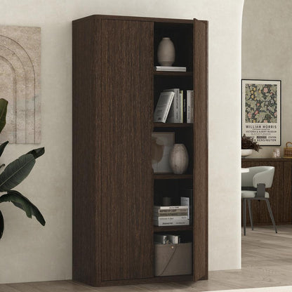 Manhattan Comfort - Rivington 38in Bookcase Cabinet in Walnut (5-Shelf) - BC004-BR veiw 7