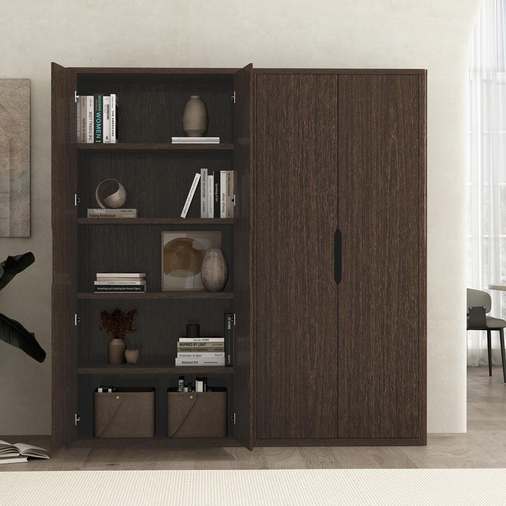 Manhattan Comfort - Rivington 38in Bookcase Cabinet in Walnut (5-Shelf) - Set of 2 - 2-BC004-BR veiw 7