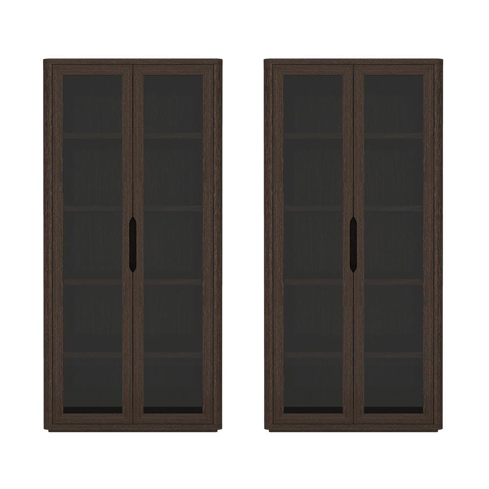 Manhattan Comfort - Rivington 38in Bookcase Cabinet in Walnut (5-Shelf) - Set of 2 - 2-BC005-BR veiw 1