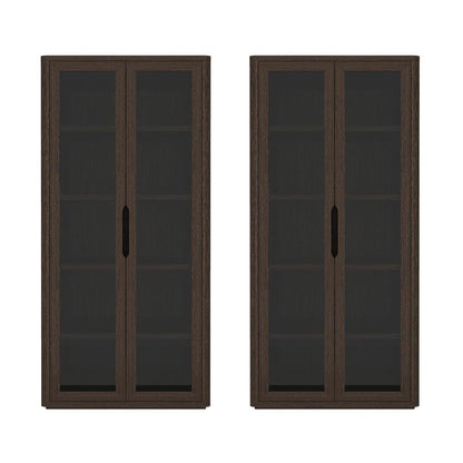 Manhattan Comfort - Rivington 38in Bookcase Cabinet in Walnut (5-Shelf) - Set of 2 - 2-BC005-BR veiw 1