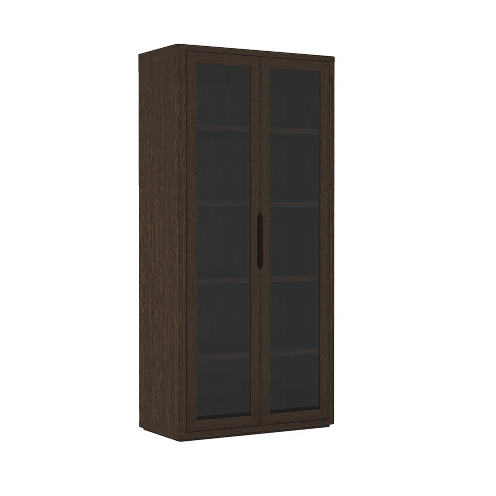 Manhattan Comfort - Rivington 38in Bookcase Cabinet in Walnut (5-Shelf) - Set of 2 - 2-BC005-BR veiw 2