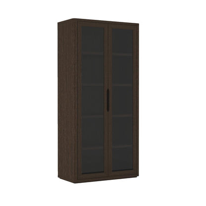 Manhattan Comfort - Rivington 38in Bookcase Cabinet in Walnut (5-Shelf) - Set of 2 - 2-BC005-BR veiw 2