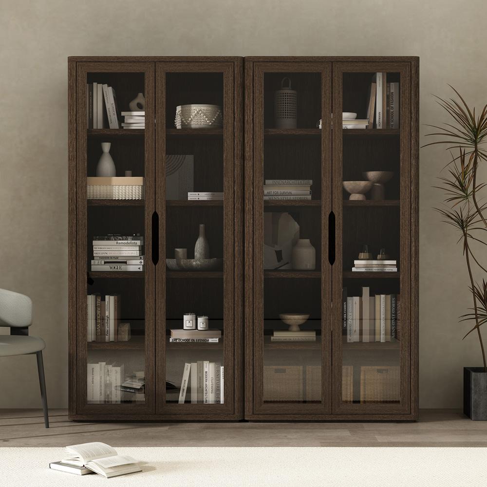 Manhattan Comfort - Rivington 38in Bookcase Cabinet in Walnut (5-Shelf) - Set of 2 - 2-BC005-BR veiw 8