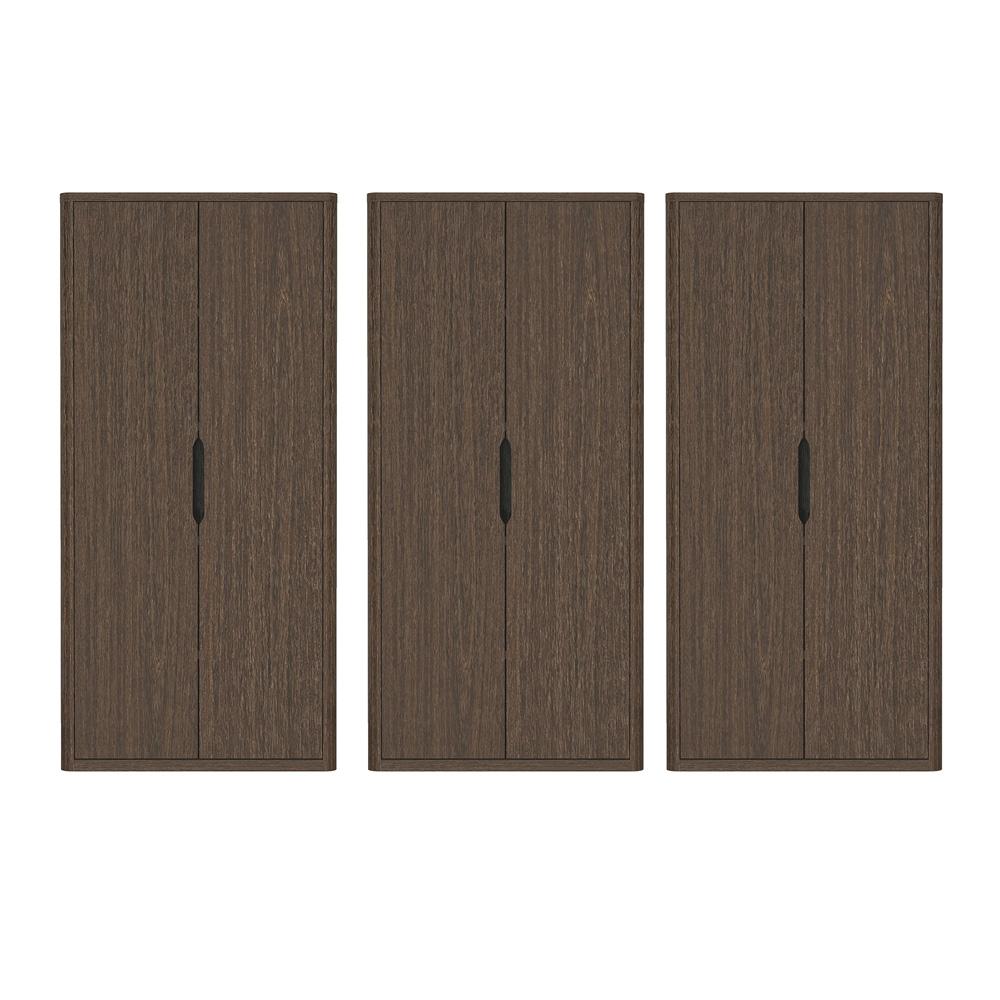 Manhattan Comfort - Rivington 38in Bookcase Cabinet in Walnut (5-Shelf) - Set of 3 - 3-BC004-BR veiw 1