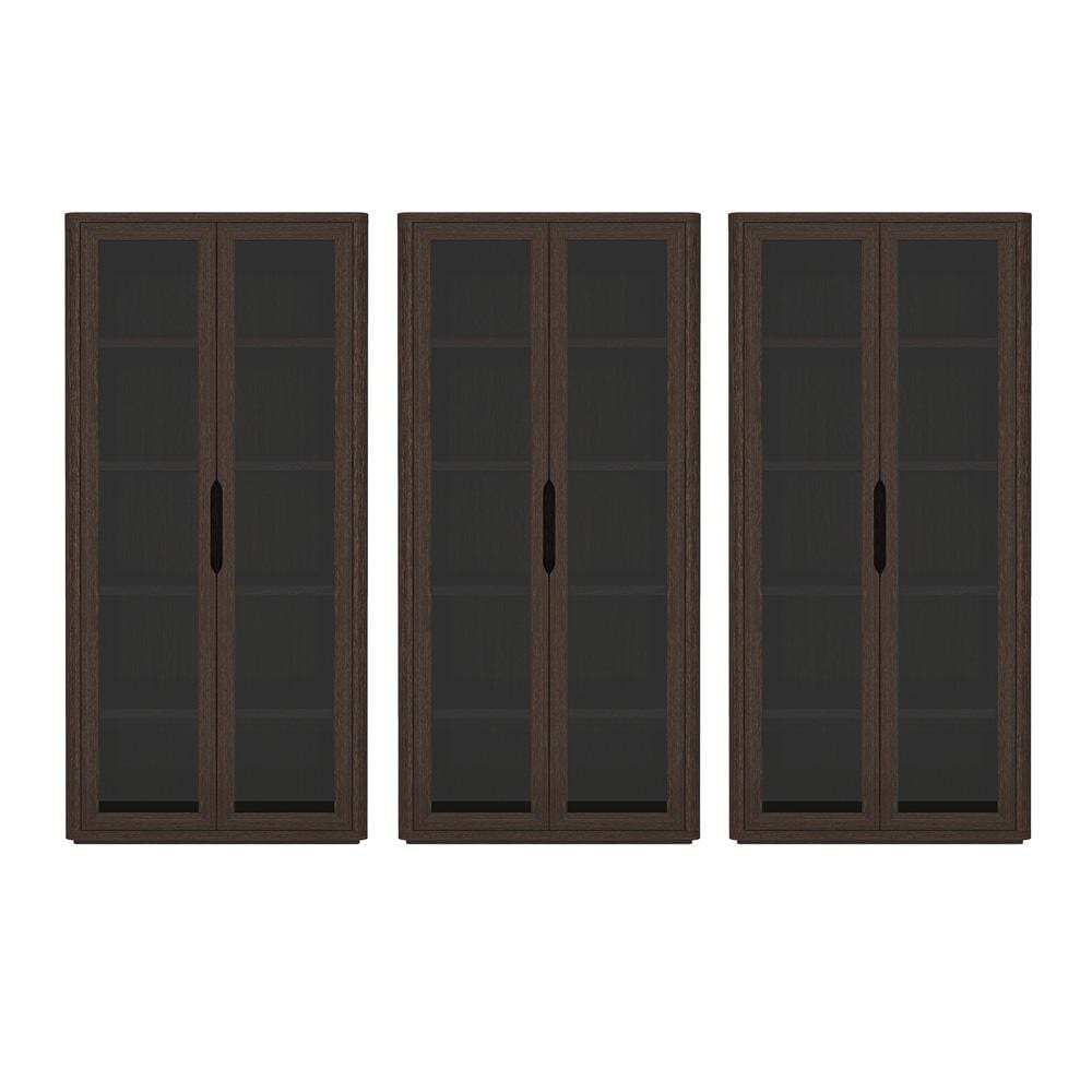 Manhattan Comfort - Rivington 38in Bookcase Cabinet in Walnut (5-Shelf) - Set of 3 - 3-BC005-BR veiw 1
