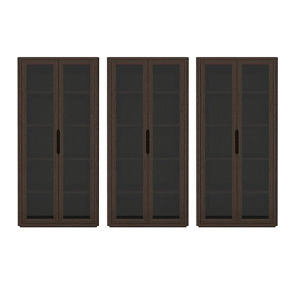 Manhattan Comfort - Rivington 38in Bookcase Cabinet in Walnut (5-Shelf) - Set of 3 - 3-BC005-BR veiw 1