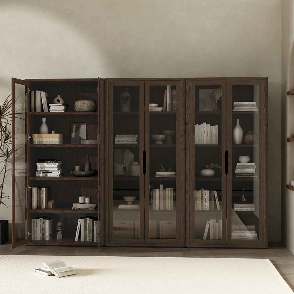 Manhattan Comfort - Rivington 38in Bookcase Cabinet in Walnut (5-Shelf) - Set of 3 - 3-BC005-BR veiw 7