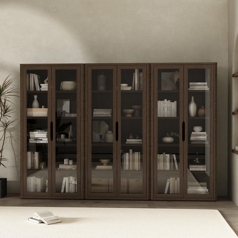 Manhattan Comfort - Rivington 38in Bookcase Cabinet in Walnut (5-Shelf) - Set of 3 - 3-BC005-BR veiw 8
