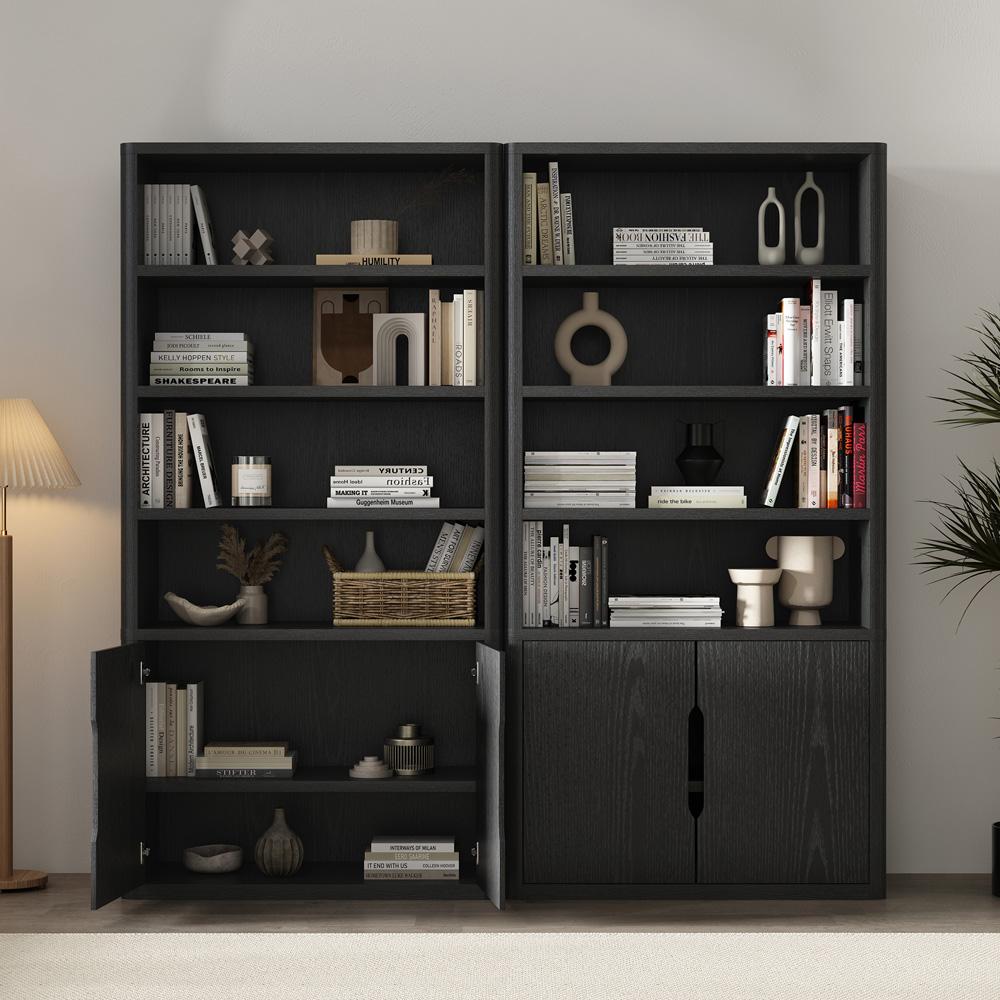 Manhattan Comfort - Rivington 40in Bookcase Cabinet in Black (4-Shelf) - Set of 2 - 2-BC006-BK veiw 7