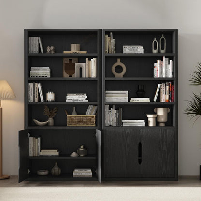 Manhattan Comfort - Rivington 40in Bookcase Cabinet in Black (4-Shelf) - Set of 2 - 2-BC006-BK veiw 7